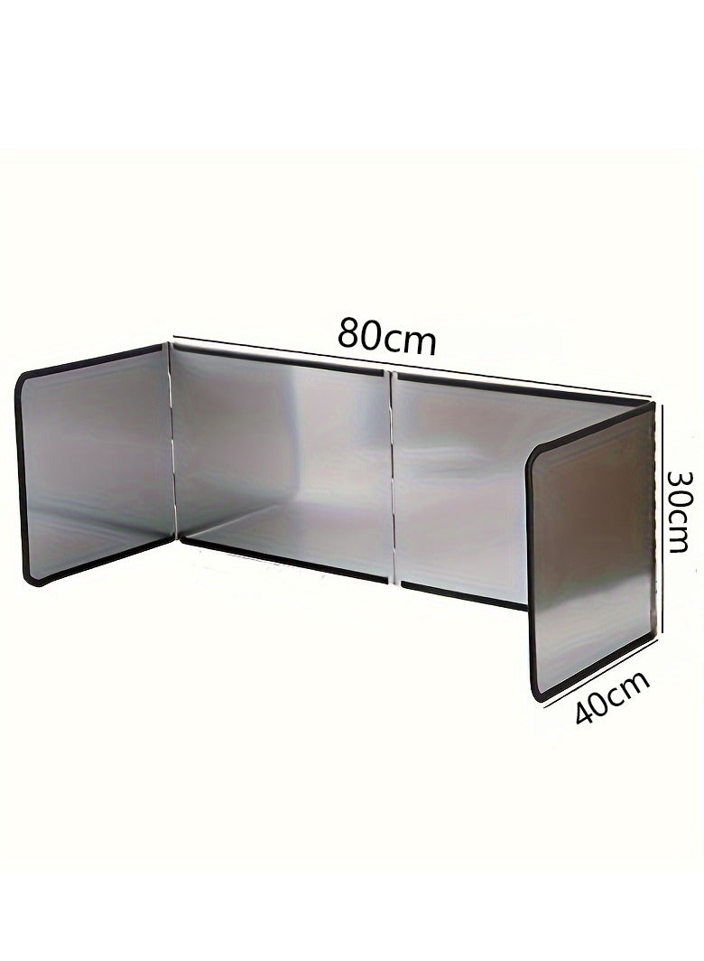 XiuWoo 1pc Stainless Steel Kitchen Splash Guard, Thick, Heat-Resistant Oil Barrier for Stove & Countertop, for Frying Anti Splatter Shield Guard Kitchen Stainless Steel Stove Shield Tool - Image 2