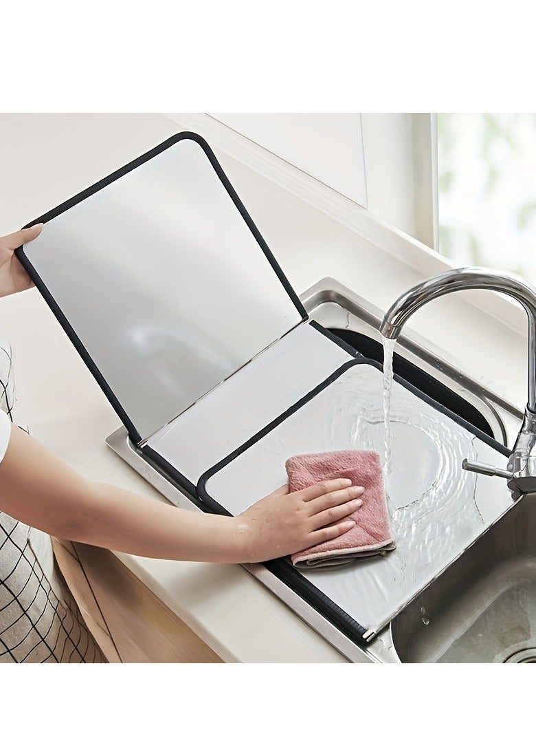 XiuWoo 1pc Stainless Steel Kitchen Splash Guard, Thick, Heat-Resistant Oil Barrier for Stove & Countertop, for Frying Anti Splatter Shield Guard Kitchen Stainless Steel Stove Shield Tool - Image 3