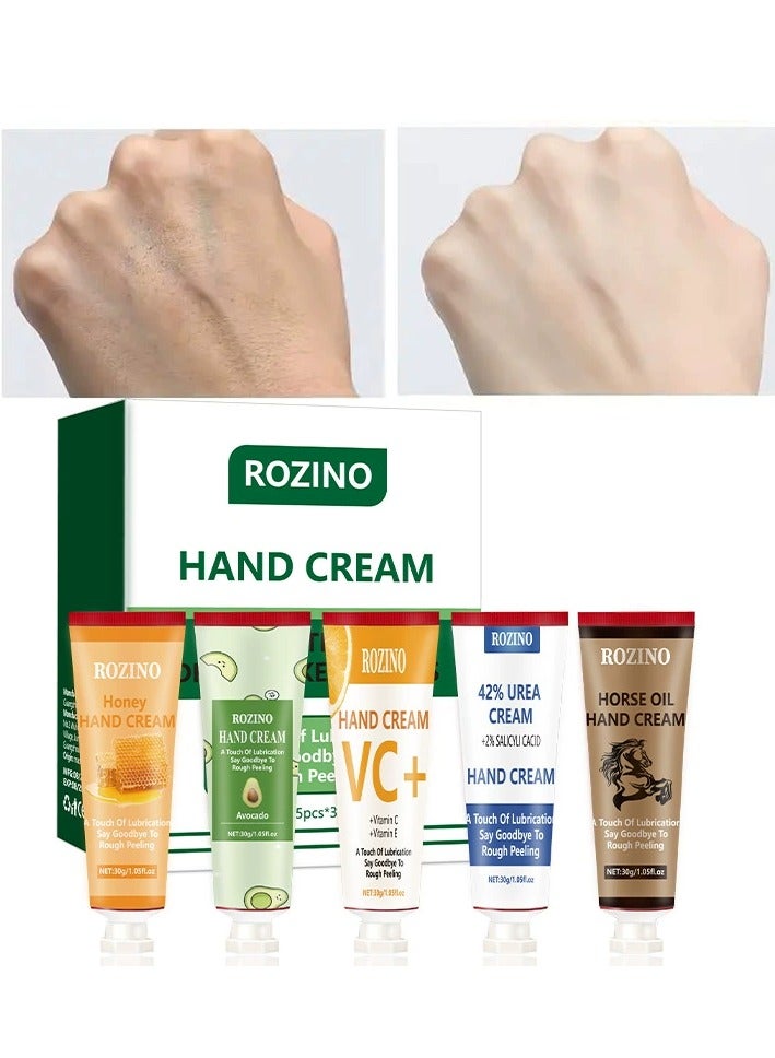 Rozino Five-piece hand cream gift box deeply moisturizing and hydrating to prevent dryness and cracking - Image 1