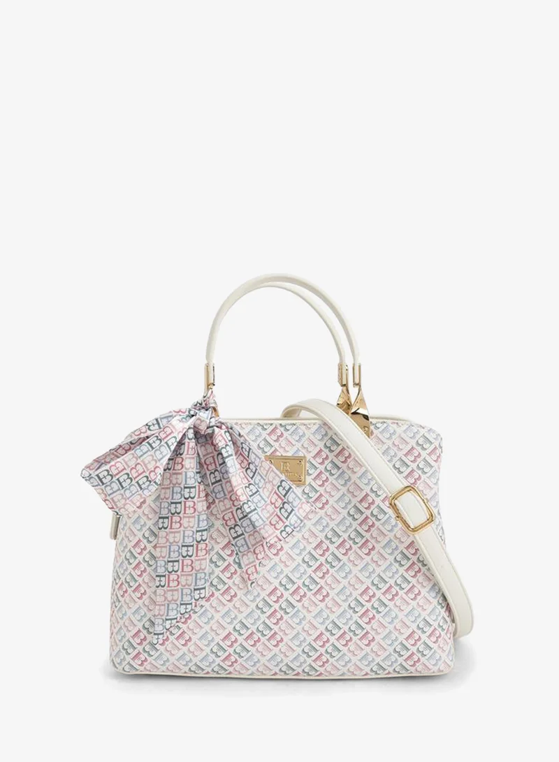 Flora Bella Monogram Print Tote Bag With Scarf Accent