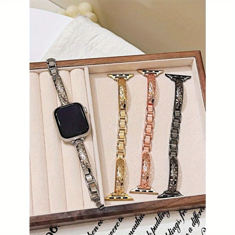 Handmade Hollow Petal Watch Band Golden 42mm 44mm 45mm 49mm - Image 5