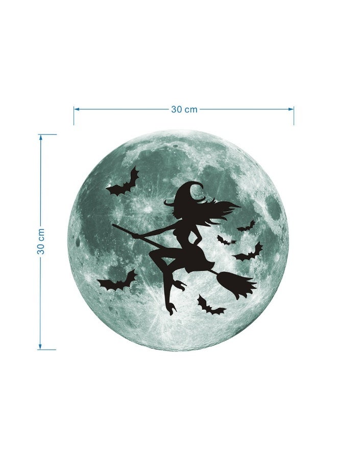 NIBEMINENT Glow-in-the-Dark Halloween Moon Wall Stickers - Creative Home Decor