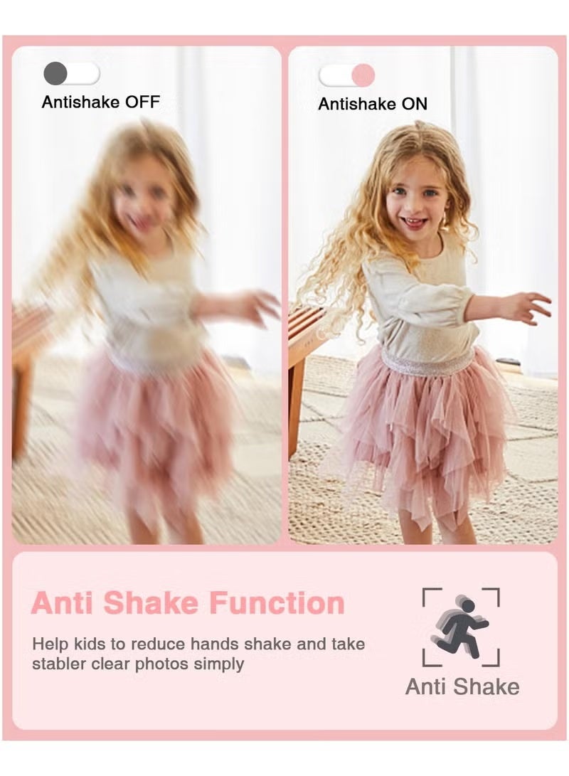 ZONBON Digital Camera, FHD 1080P Kids Camera 44MP Point and Shoot Digital Cameras with 32GB SD Card, 16X Zoom, Lanyard—Pink - Image 4