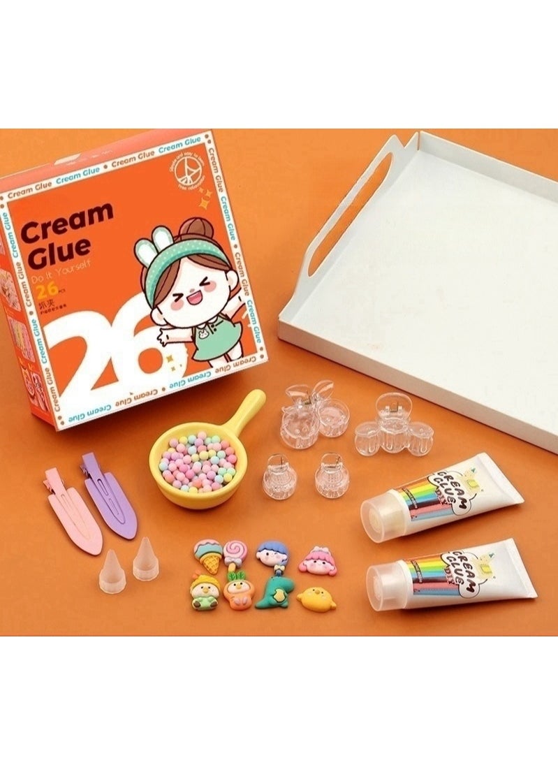 Cutie Cute Fake Whipped Cream Glue DIY Gift Set Handmade Craft DIY Decorations  - Image 1