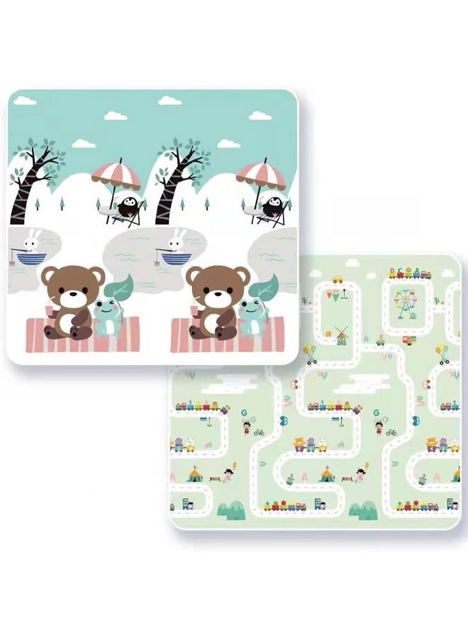 youni 200 X 180 X 1 cm Baby Crawling Play Floormat Foam Non-Toxic Foldable Reversible Playing Mat (Holiday Beach) - Image 1