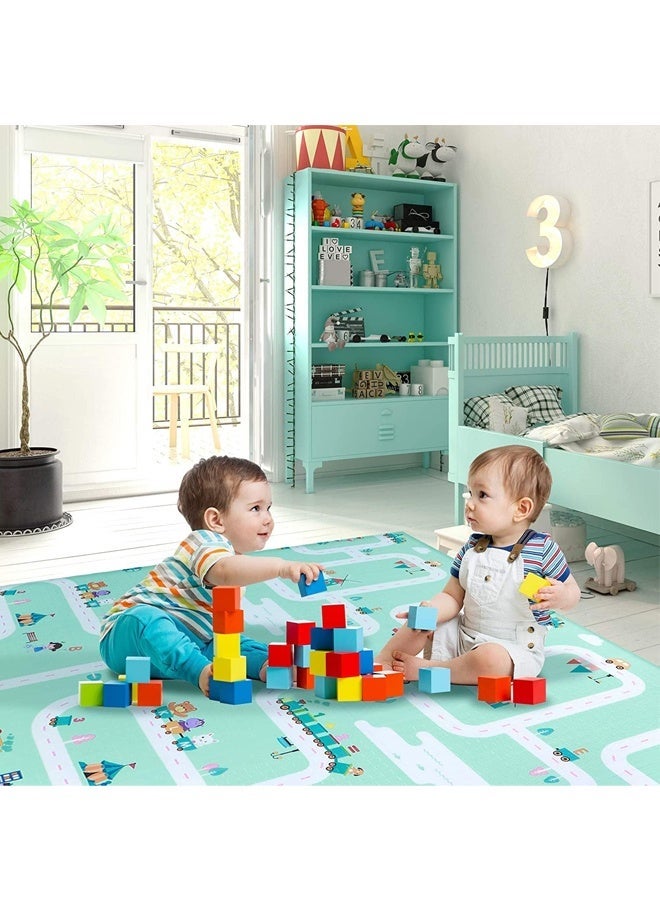 youni 200 X 180 X 1 cm Baby Crawling Play Floormat Foam Non-Toxic Foldable Reversible Playing Mat (Holiday Beach) - Image 2