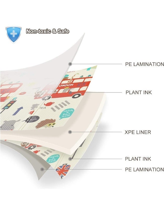 youni 200 X 180 X 1 cm Baby Crawling Play Floormat Foam Non-Toxic Foldable Reversible Playing Mat (Holiday Beach) - Image 5