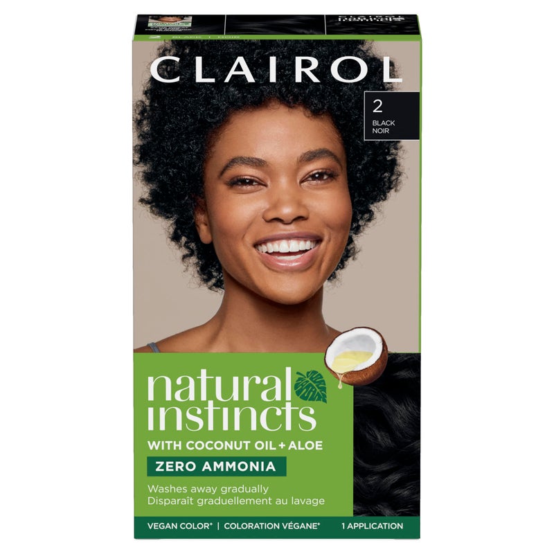Clairol Natural Instincts Demi-Permanent Hair Dye, 2 Black Hair Color, Pack of 1 - Image 1