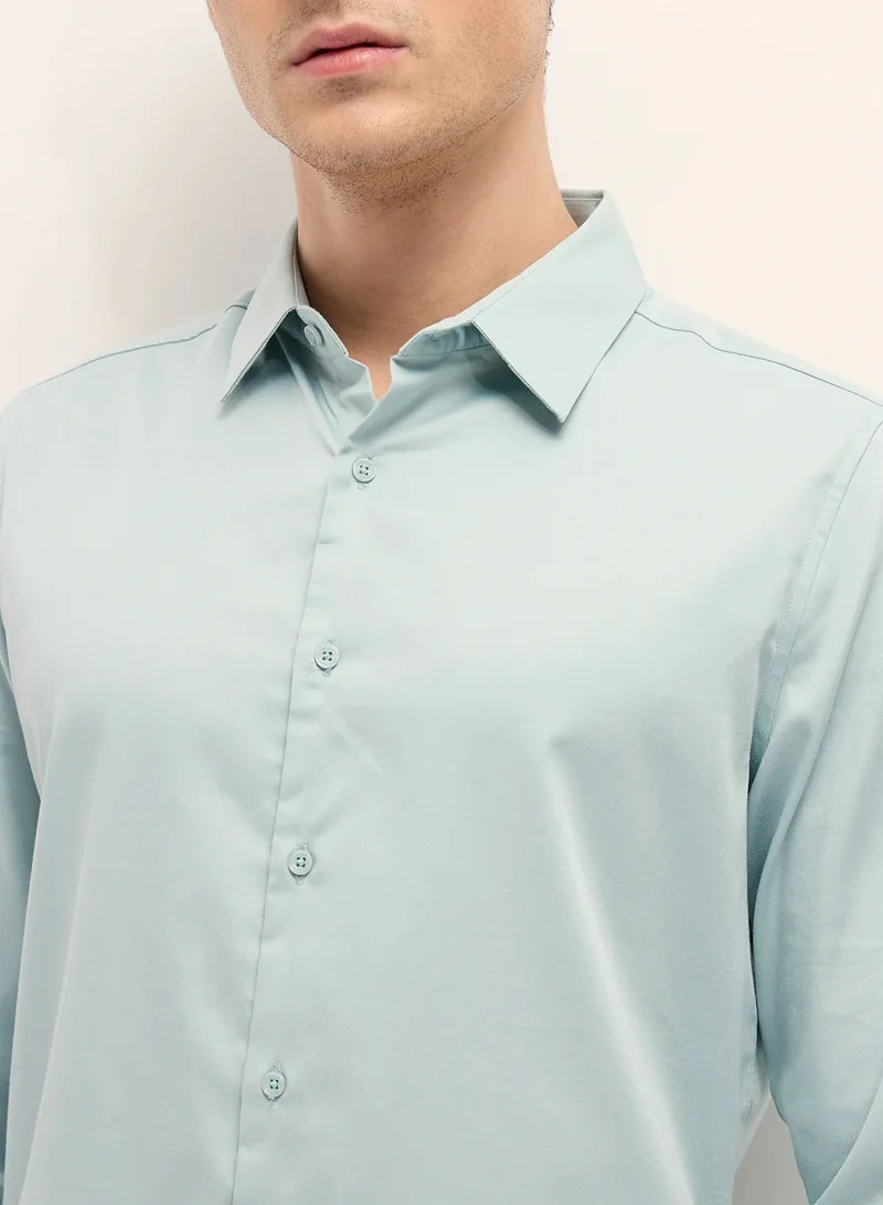 THE BEAR HOUSE Cotton Shirt for Men | Slim Fit, Long Sleeve, Casual or Formal Button-Down | Soft, Breathable Fabric for Work, Everyday, & All-Season Wear in Stylish