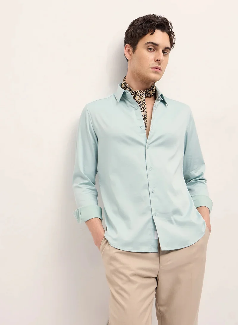 ذا بير هاوس Cotton Shirt for Men | Slim Fit, Long Sleeve, Casual or Formal Button-Down | Soft, Breathable Fabric for Work, Everyday, & All-Season Wear in Stylish