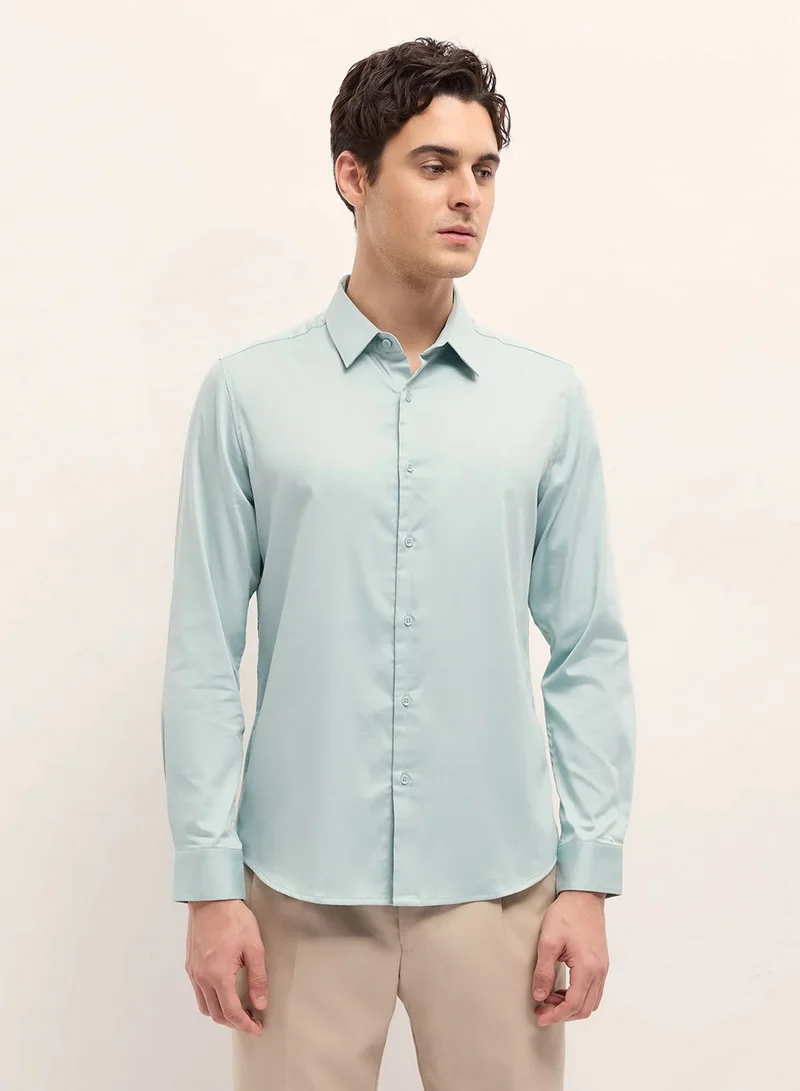 THE BEAR HOUSE Cotton Shirt for Men | Slim Fit, Long Sleeve, Casual or Formal Button-Down | Soft, Breathable Fabric for Work, Everyday, & All-Season Wear in Stylish