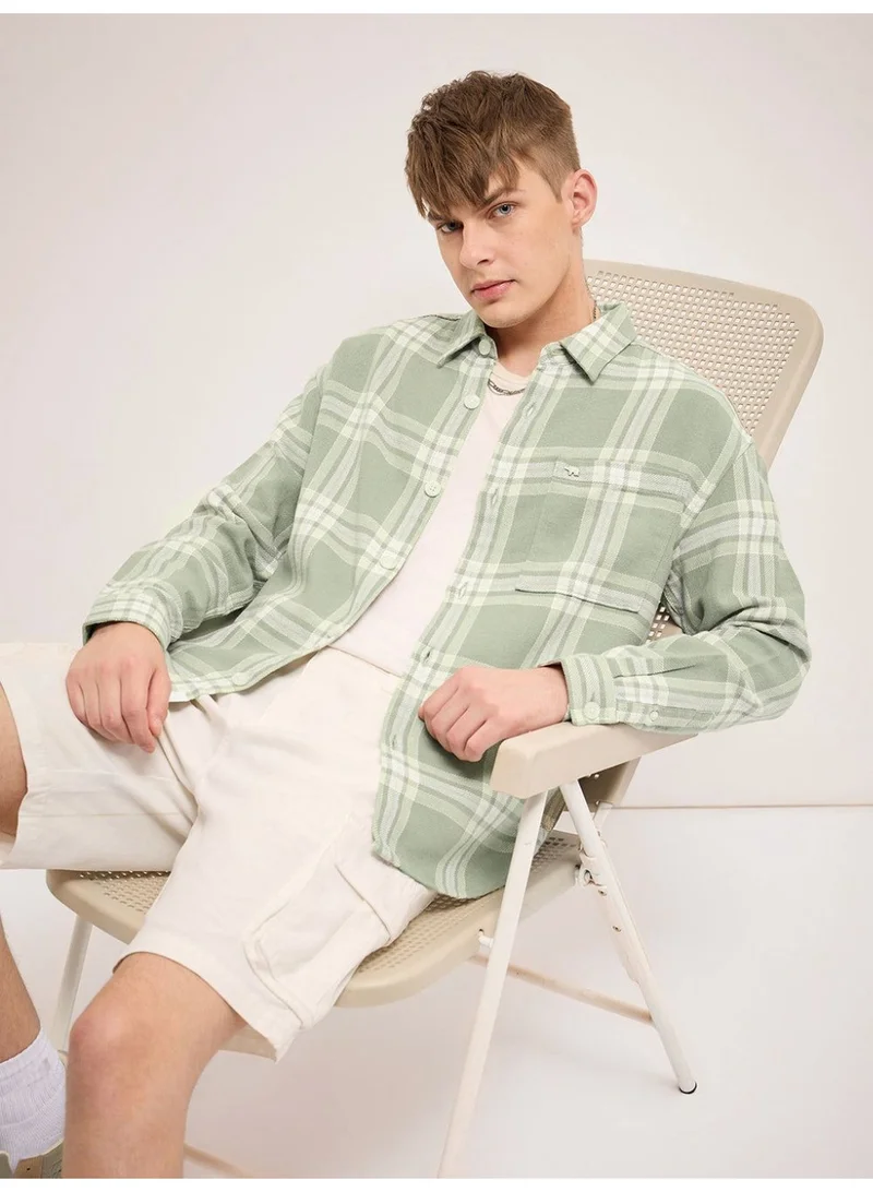 THE BEAR HOUSE  Cotton Shirt for Men | Slim Fit, Long Sleeve, Casual or Formal Button-Down | Soft, Breathable Fabric for Work, Everyday, & All-Season Wear in Stylish for Men | Best Price UAE