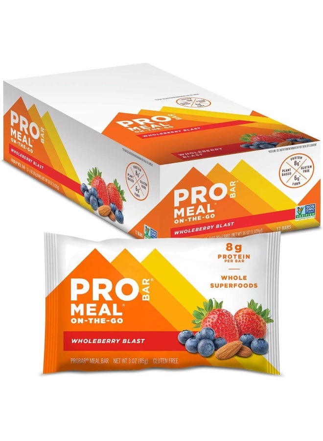 PROBAR - Meal Bar, Wholeberry Blast, Non-Gmo, Gluten-Free, Healthy, Plant-Based Whole Food Ingredients, Natural Energy (12 Count) - Image 1
