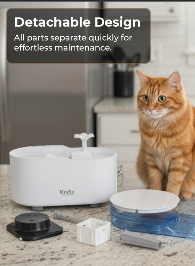 Knox Powering Generations Knox Cat Water Fountain 2.8L/88oz, Automatic Pet Water Dispenser for Cats & Dogs, Quiet Drinking Fountain with Filter, Indoor Pet Fountain for Healthy Hydration - Image 4