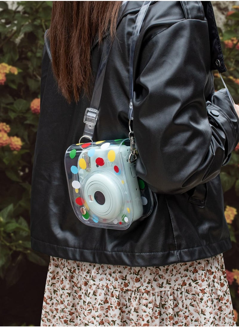 Generic Protective PVC Case for Fujifilm Instax Mini 12 Instant Camera, Includes Adjustable Shoulder Strap for Easy Carrying and Enhanced Protection.  - Image 3