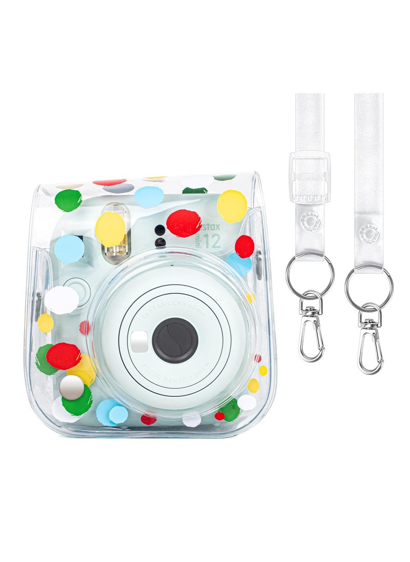 Generic Protective PVC Case for Fujifilm Instax Mini 12 Instant Camera, Includes Adjustable Shoulder Strap for Easy Carrying and Enhanced Protection.  - Image 1