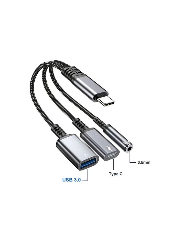 Black Type C to 35mm Jack OTG Adapter with DAC Chip Fast Charging for iPhone Xiaomi Google - Image 4