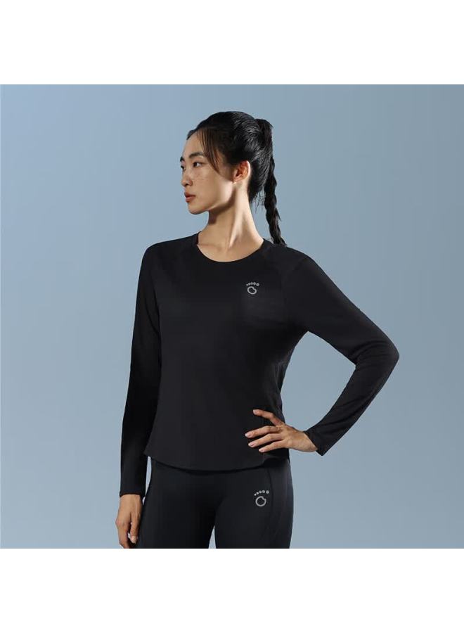 Macondo Original Running Long Sleeve T-shirt 9th Generation Breathable Quick-dry Sweat-resistant Invisible Black Women's Size S - Image 1