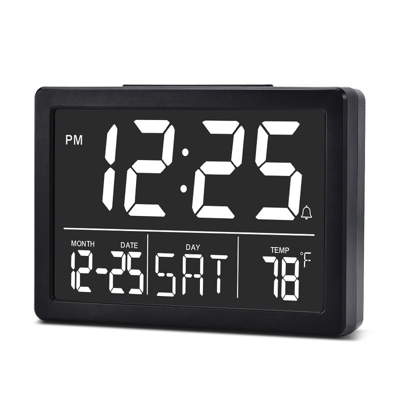 SZELAM Alarm Clock Digital Clock55 Larger Display LED Electric Digital Clock6 Brightness LevelsVolume AdjustableDate Temperature Display Table Clock for Bedside Desk Bedroom