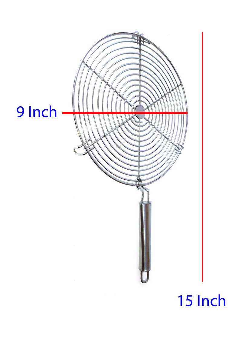 Logro (15 inch) Stainless Steel Jali Roti Roast Grill Papad Roaster Phulka Papad Roasting Jali (15 Inch) - Image 3