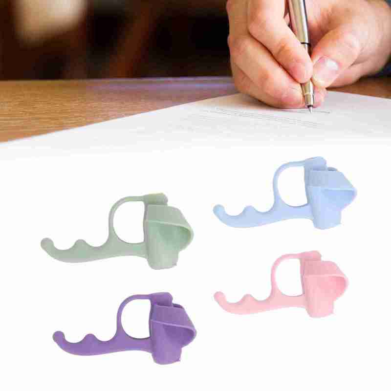 Five Finger Pen Holder: Silicone Writing Grip Tool - Left Right Hand Use Correct Grip Posture, Improve Writing Posture for Preschoolers, Students, Office Use - Image 3