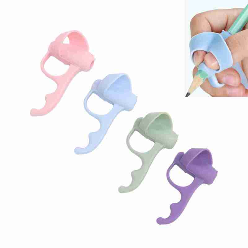 Five Finger Pen Holder: Silicone Writing Grip Tool - Left Right Hand Use Correct Grip Posture, Improve Writing Posture for Preschoolers, Students, Office Use - Image 1