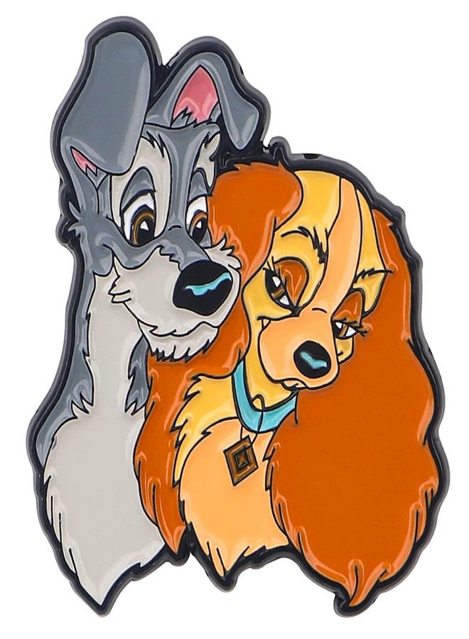 Lady and Tramp Lovers 1.22 Inches Tall Metal Enamel Pin