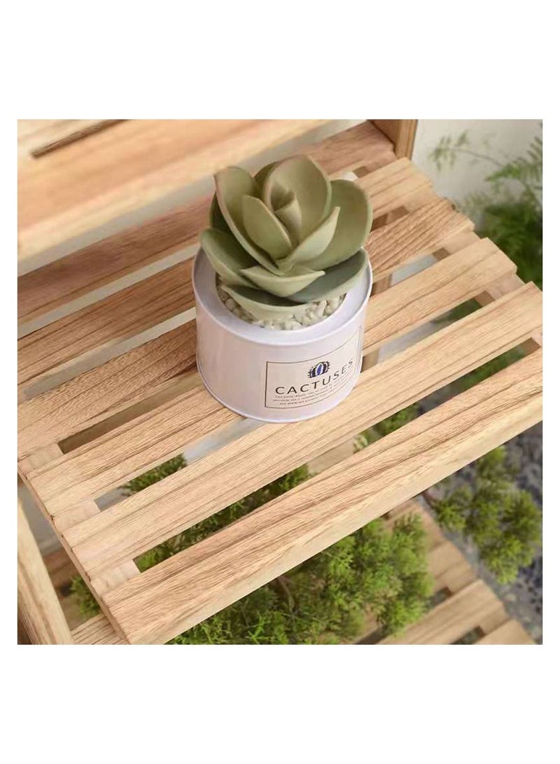 LINGWEI Wooden Flower Pot Stand 4 Tier Beige  - Image 3