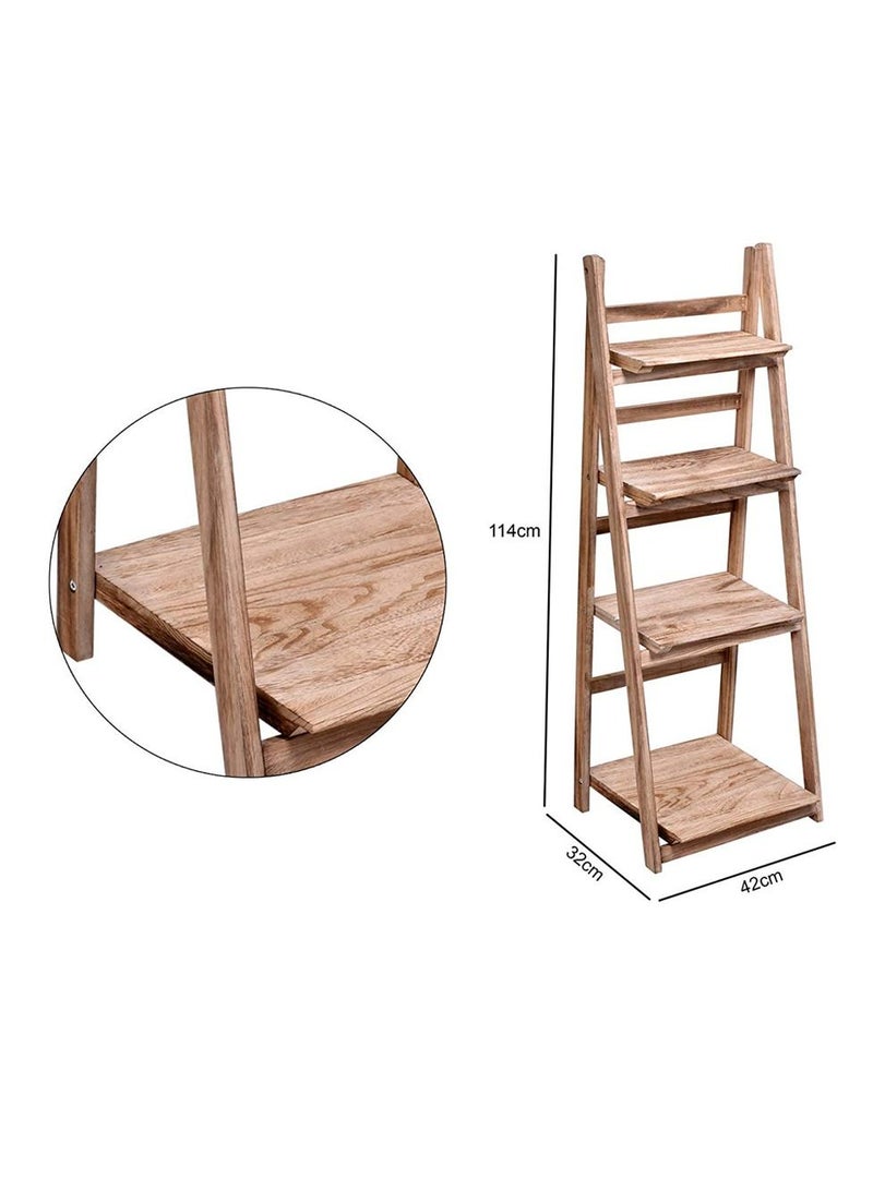 LINGWEI Wooden Flower Pot Stand 4 Tier Beige  - Image 2