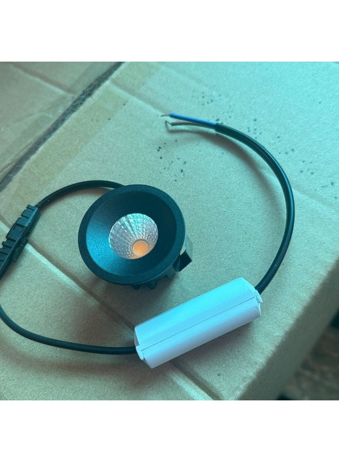 DANUBE HOME Milano 3W Mini Spot Light 3000K - Black Finish Durable Aluminium Energy-Efficient Interior Lights 3000K Color Temperature Indoor Lighting For Home & Office - 8X8X4Cm