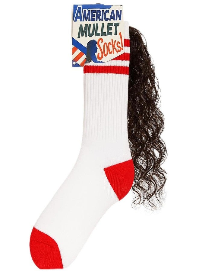 Gears Out American Mullet Socks Funny Mullet Gags Novelty Rockabilly Funny Socks for Men Weird Athletic Socks with Fake Hair Party in the Back Unisex Stocking Stuffers - Image 1
