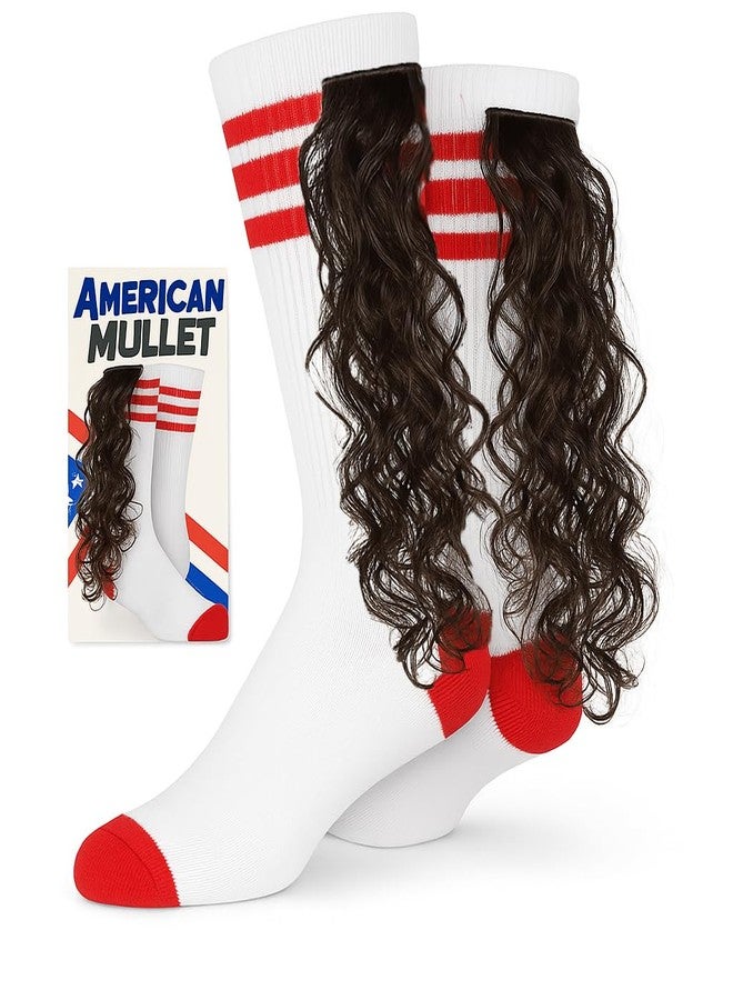 Gears Out American Mullet Socks Funny Mullet Gags Novelty Rockabilly Funny Socks for Men Weird Athletic Socks with Fake Hair Party in the Back Unisex Stocking Stuffers - Image 5