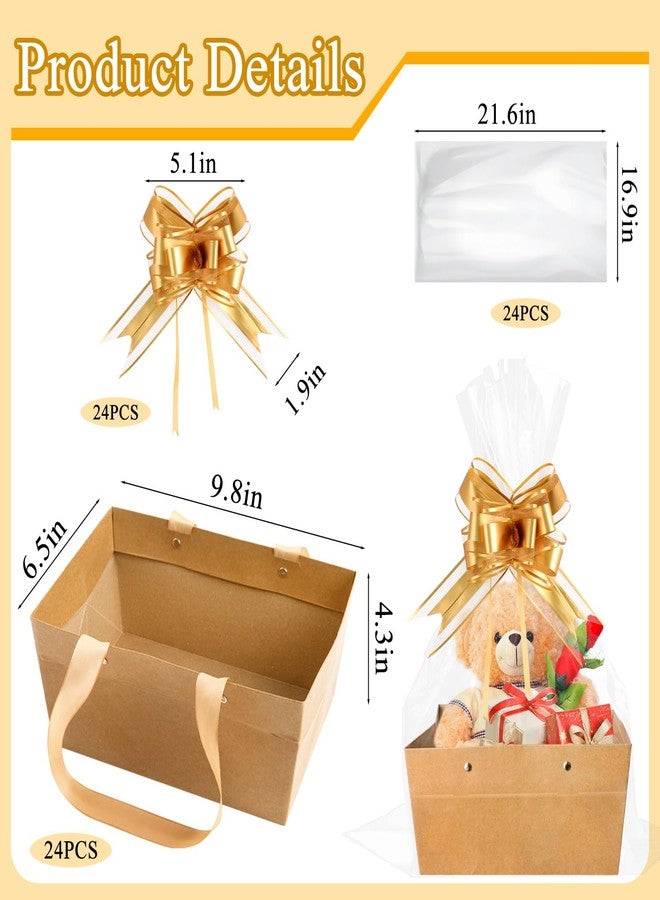 Orchidleaf 24 Pcs Basket for Gifts Empty, 6.5 x 9.8 Inch Kraft Empty Gifts Baskets with Handle, DIY Bulk Empty Gift Basket for Christmas, Party, Valentine's Day, Weddings, Thanksgiving, Graduation (24 - Image 2