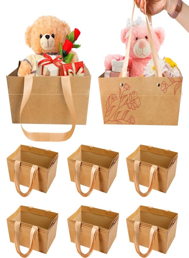 Orchidleaf 24 Pcs Basket for Gifts Empty, 6.5 x 9.8 Inch Kraft Empty Gifts Baskets with Handle, DIY Bulk Empty Gift Basket for Christmas, Party, Valentine's Day, Weddings, Thanksgiving, Graduation (24 - Image 1