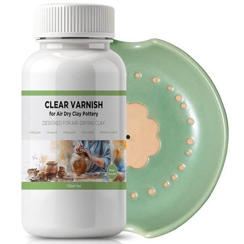 LIIZOUSUDA 120ml Air Dry Clay Varnish Air Dry Clay Sealant for Airdry Clay Clear Varnish for Air Dry Clay Pottery Gloss Finish Clear Varnish for Pottery Used to Prevent Clay Cracking Scratches Wear - Image 1