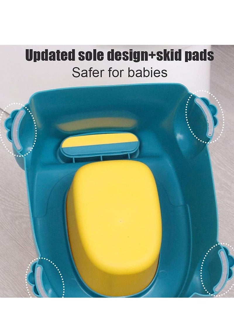 Furtey Cartoon Dinosaur Potty Training Toilet Chair for Baby from 1 year old Children Training Toilet Seat with Lid Toddler Urinal Blue  - Image 3