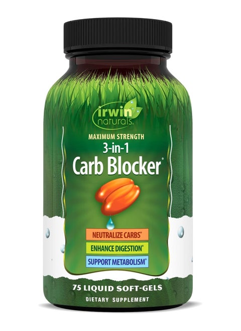 3-In-1 Carb Blocker Maximum Strength - 75 Liquid Softgels
