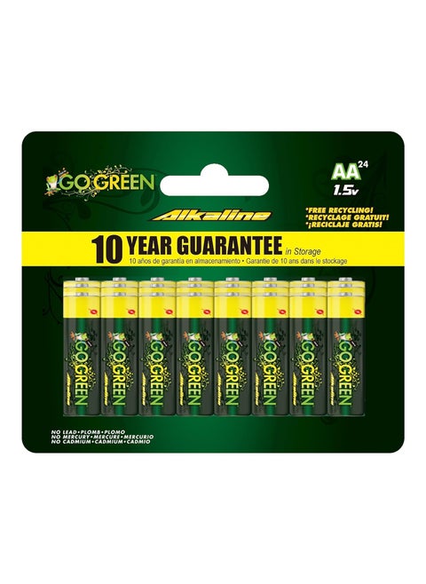 Eco Friendly Alkaline Aa Batteries 24 Pcs