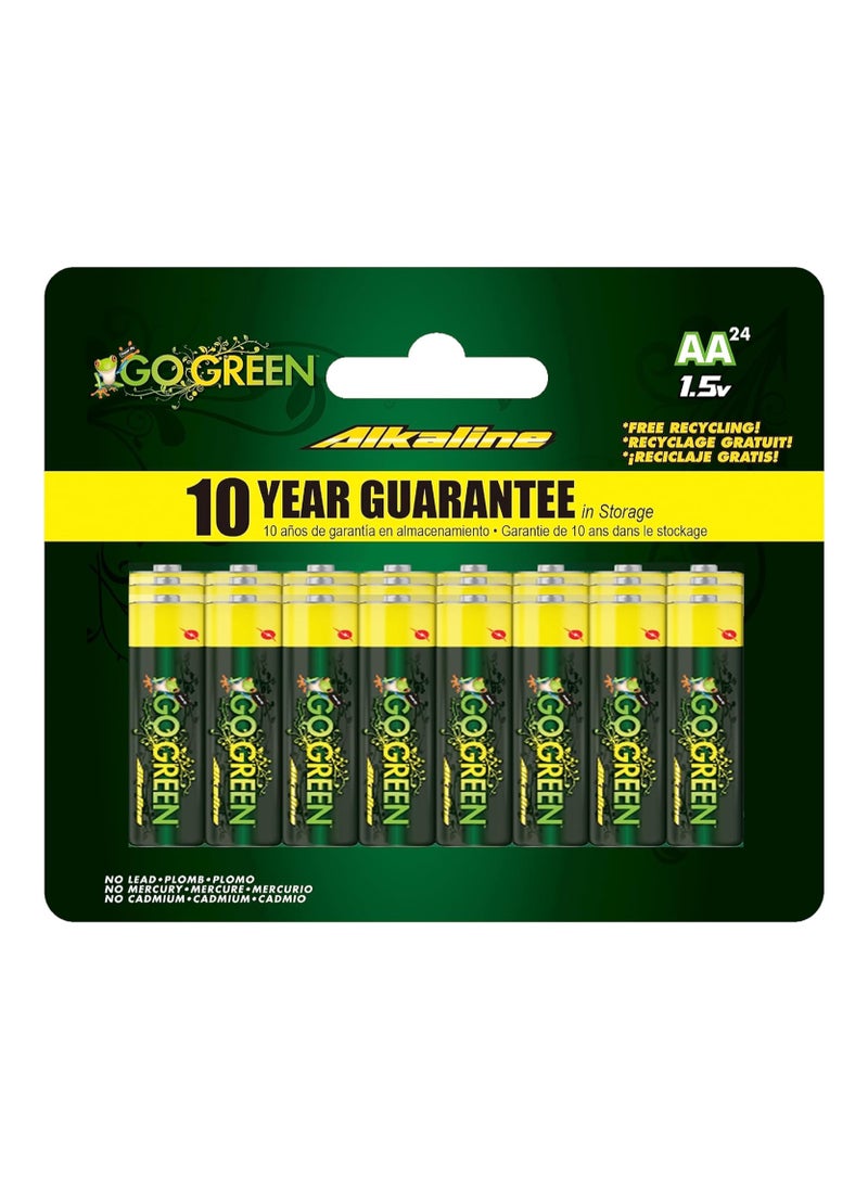 Eco Friendly Alkaline Aa Batteries 24 Pcs
