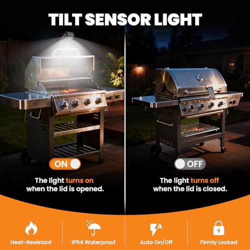 Coinicxcel Grill Light for Blackstone Griddle & Weber Grill, Coinicxcel Rechargeable LED BBQ Lights for Outdoor Grill with 160°Beam 2-Level Brightness Auto On/Off for Blackstone Griddle Accessories Gifts for Men - Image 5