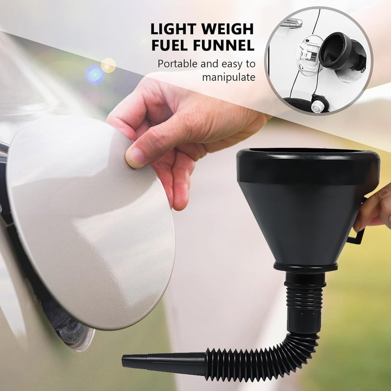 Wide Mouth Fuel Funnel and Gasoline Funnel 2pcs Set with Filter Screen and Flexible Spout for Engine Oil and Kerosene Filling - Image 5