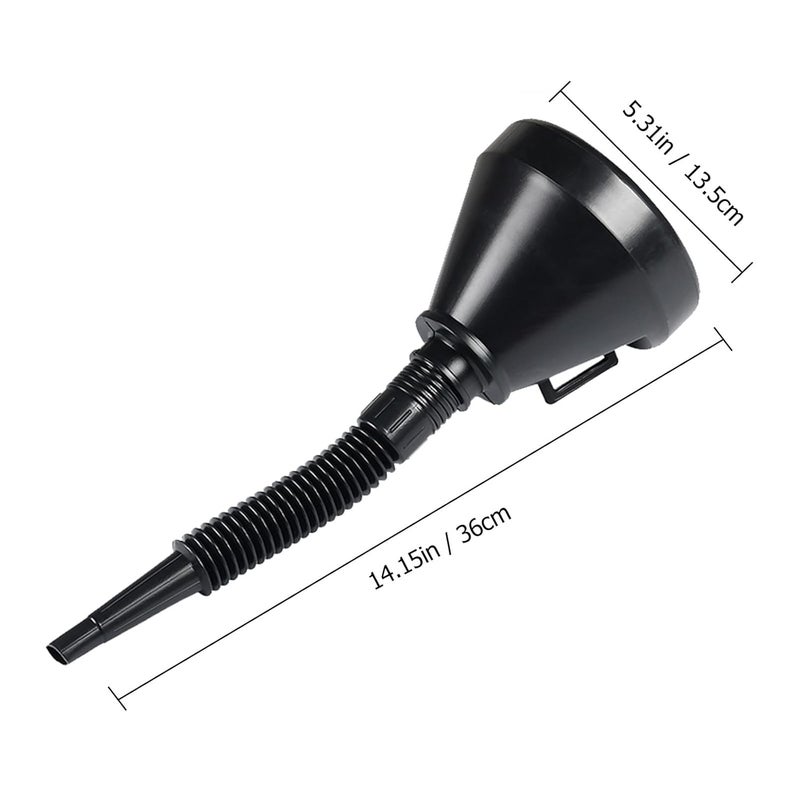 Wide Mouth Fuel Funnel and Gasoline Funnel 2pcs Set with Filter Screen and Flexible Spout for Engine Oil and Kerosene Filling - Image 2