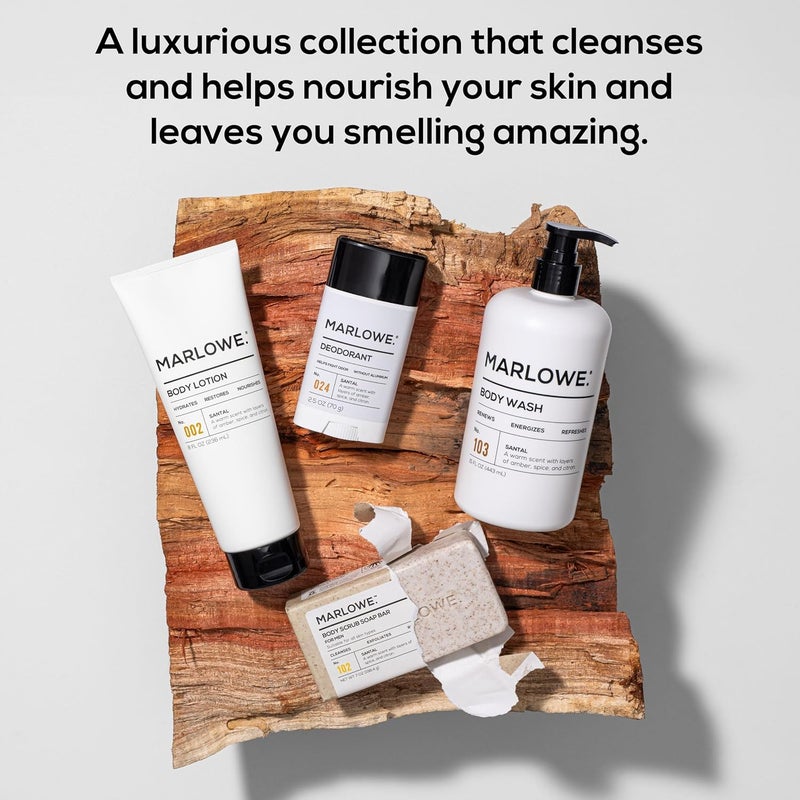 MARLOWE No 103 Body Wash 15 oz Pump Santal Energizing Refreshing Shower Gel Willow Bark Green Tea Extracts Cleanses Moisturizes Smooths Nourishes Warm Amber Spice Citron Scent - Image 4