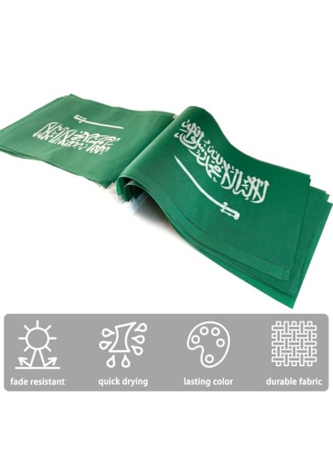 30 قطعة من علم المملكة العربية السعودية، علم سعودي بطول 10 أمتار، زينة أعلام عالمية للمدرسة، أحداث الألعاب الرياضية، الافتتاح الكبير، الفصل الدراسي، الحفلات - Image 3