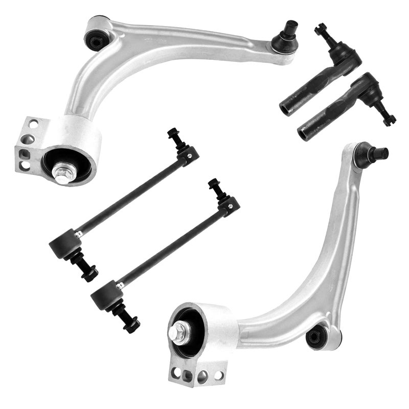 ASTARPRO 6pcs Front Suspension Kit Front Lower Control Arm Outer Tie Rod Ends Sway Bar Links Replacement for 20042012 Chevy Malibu20052010 Pontiac G620072009 Saturn Aura
