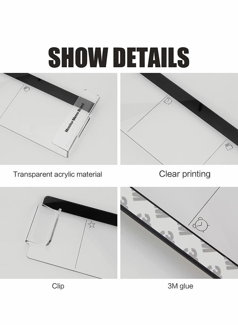 Excefore - Monitor Memo Board, 2 Pcs Acrylic Message Memo Boards - Image 1
