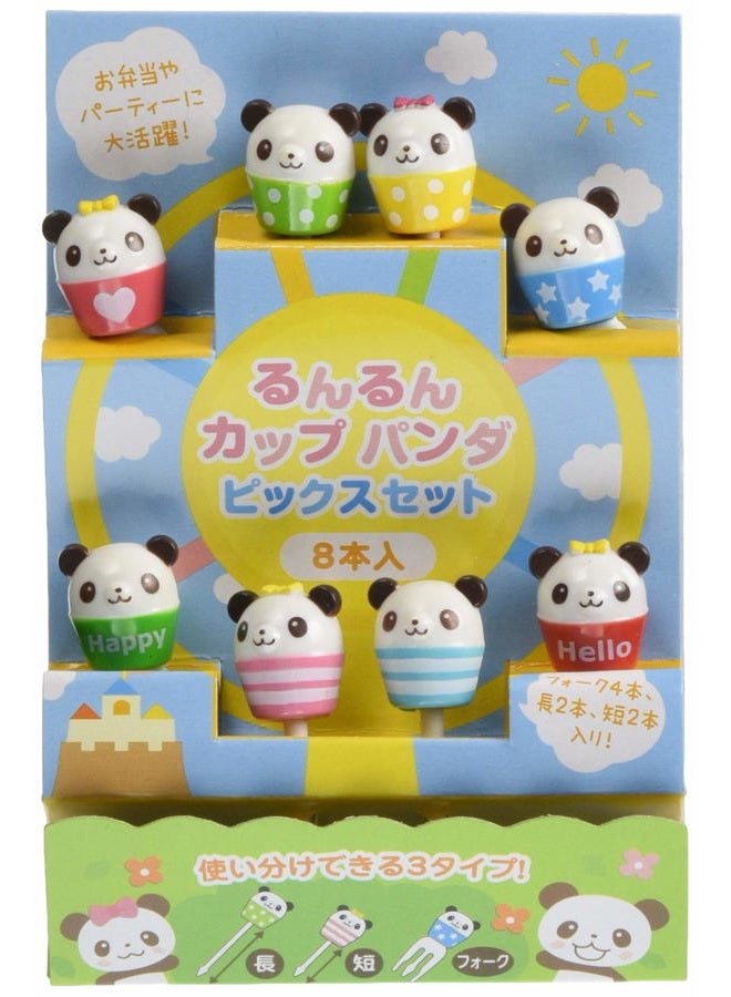 Torune トルネ Food Bento Lunch Accessories, Panda Cup Fork Picks, Many Colors - Image 1