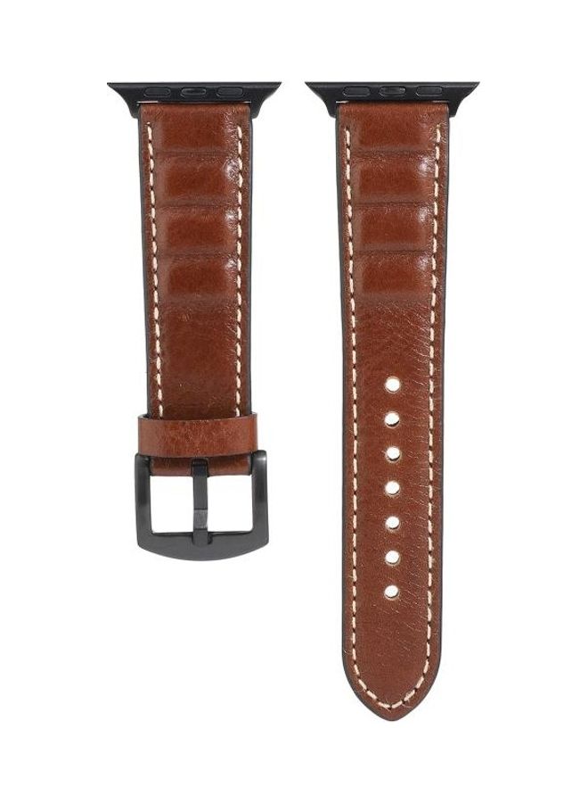 NIBEMINENT Watchband For Apple Watch Series 7 41mm/6 & Se 5 4 40mm/3 2 1 38mm Dark Brown - Image 1