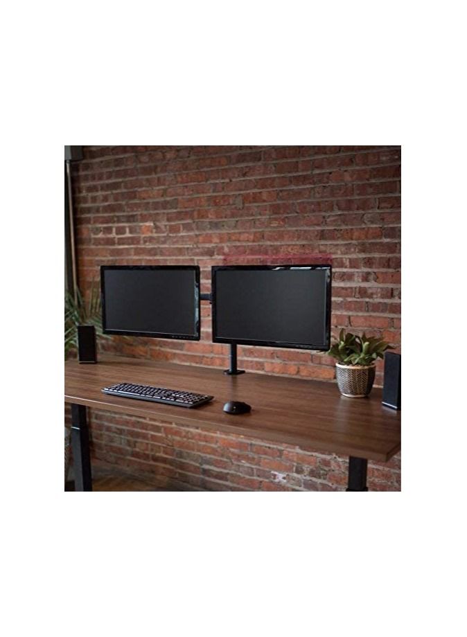 Dual LCD LED Monitor Desk Mount Stand with C-clamp and Bolt-Through Grommet Options | Heavy Duty Fully Adjustable Arms Hold Two (2) Screens up to 27" - Image 3