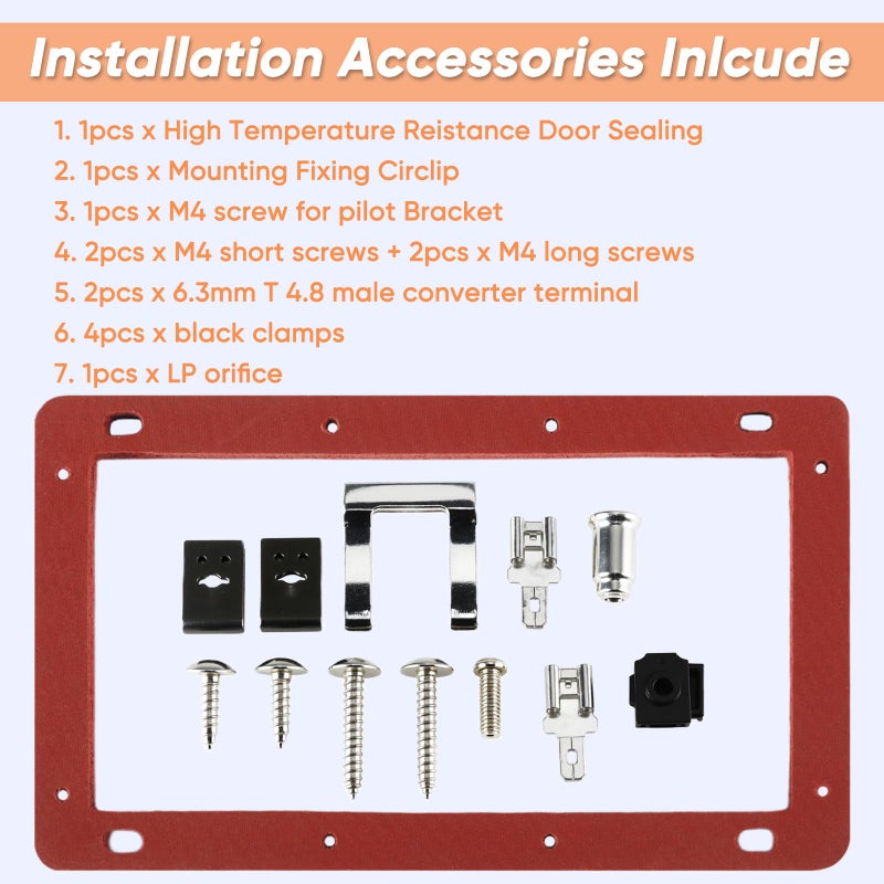 Hoeine Pilot Assembly for Water Heater Parts Compatible with Rheem Ruud Richmond SP21058 SP20824 SP20754 SP20800 | NG/LP Universal Burner Ignition Replacement Kit with Thermopile & Sparker - Image 3